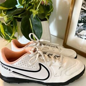 Nike Tiempo White and Black Soccer Shoes